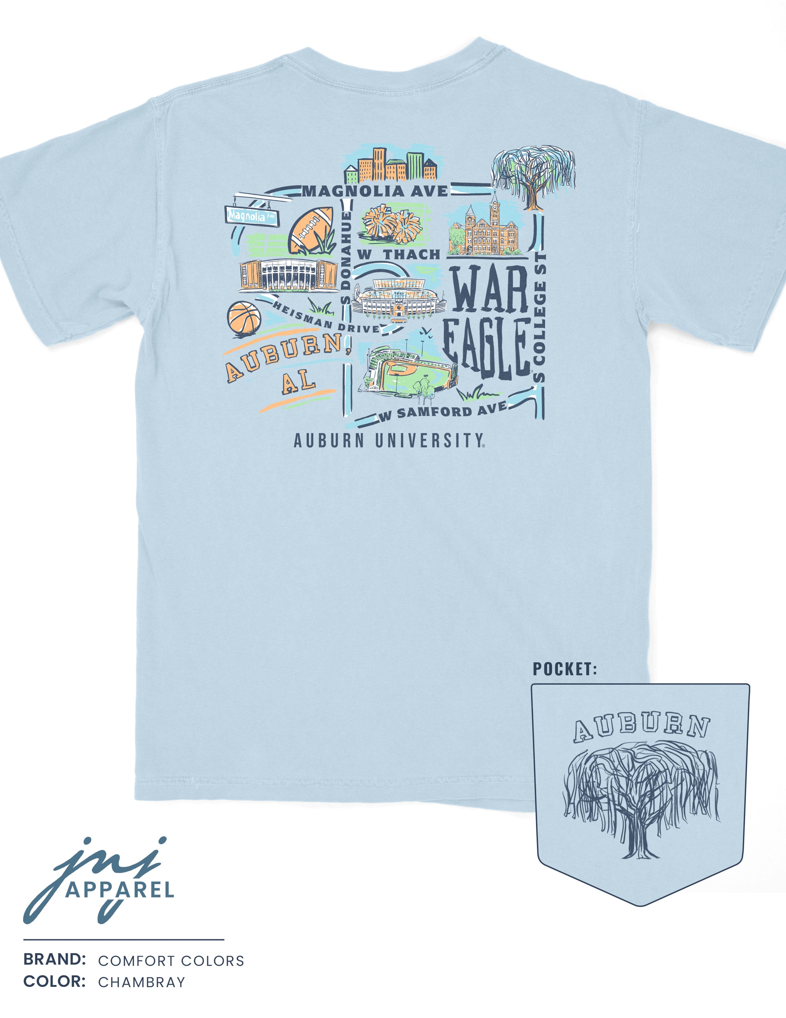 Auburn Map T-Shirt