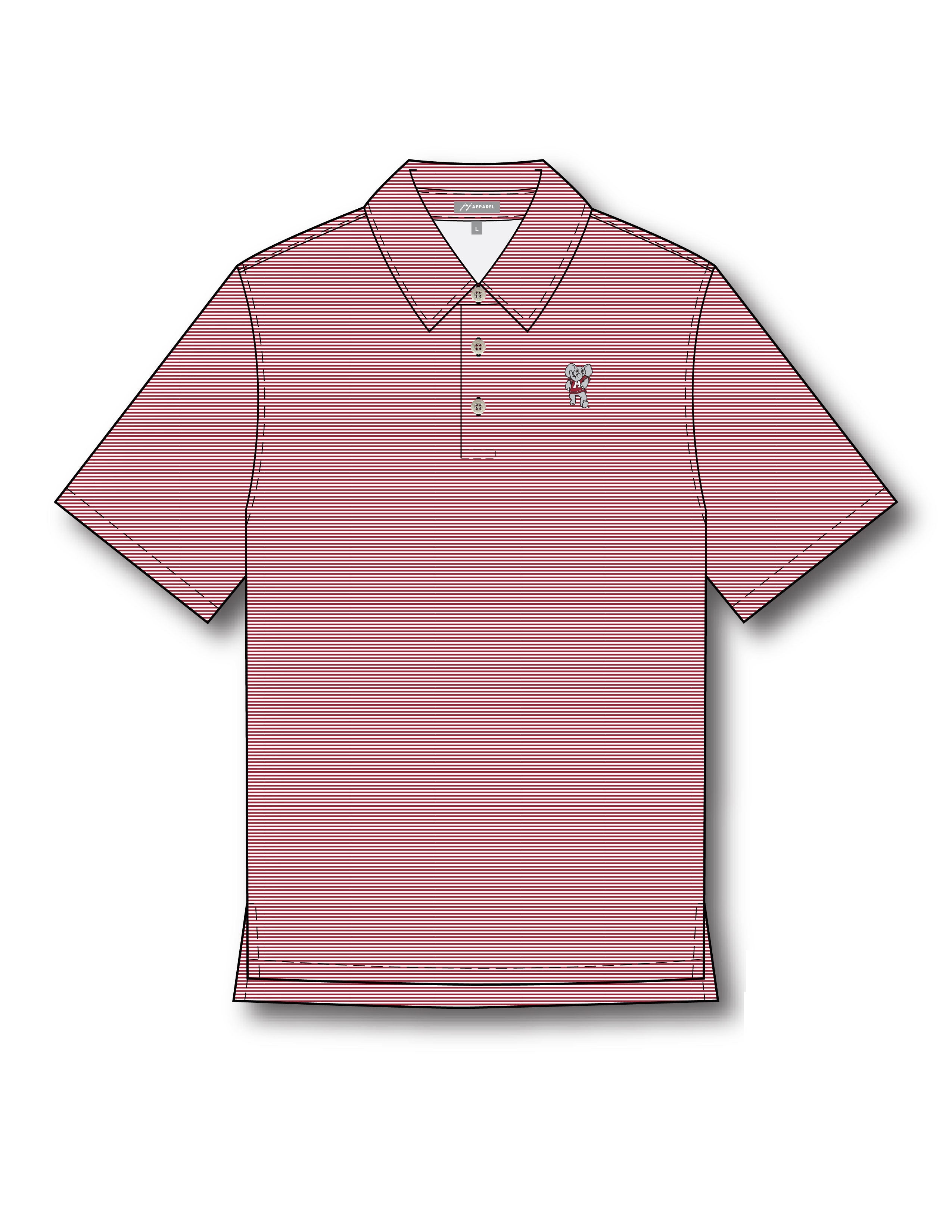 Big Al Stripe Polo (Crimson)