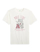 University of Alabama Ivory T-Shirt with Red text “Roll Tide” above an image of Big Al leaning on a Black A