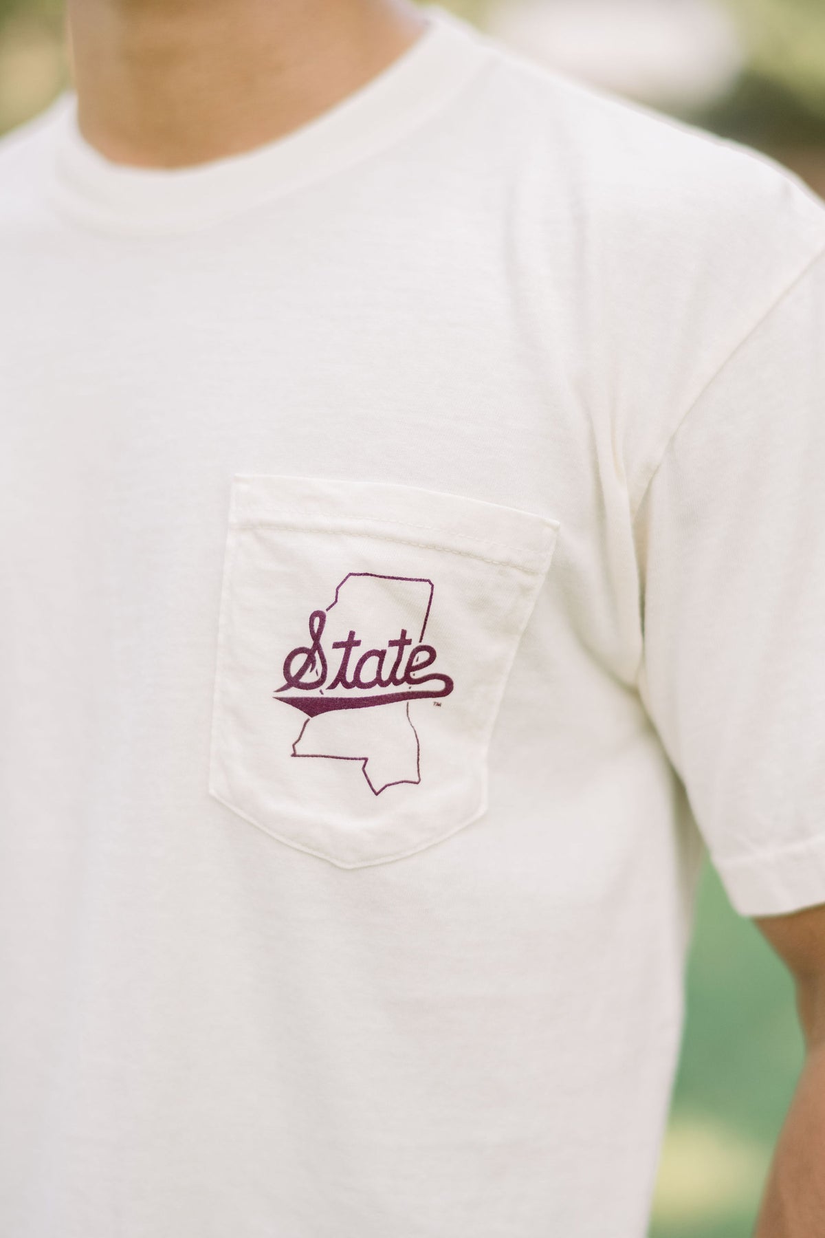 Welcome to Starkvegas Front Pocket with the Script State logo over an outline of Mississippi