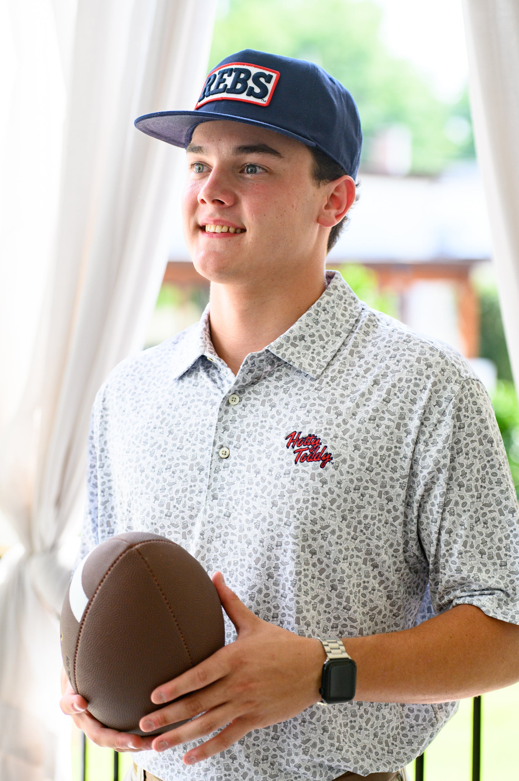 Mississippi State Grey Men’s Patterned Polo with a tailgate themed pattern and the Script State Logo embroidery